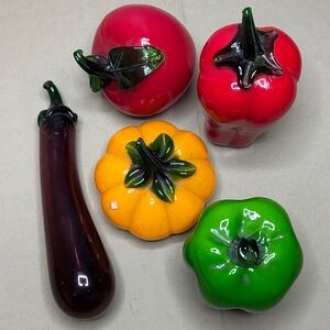 Set of 5 Glass Vegetables